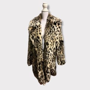 Misguided Faux Fur Leopard Crombie Coat